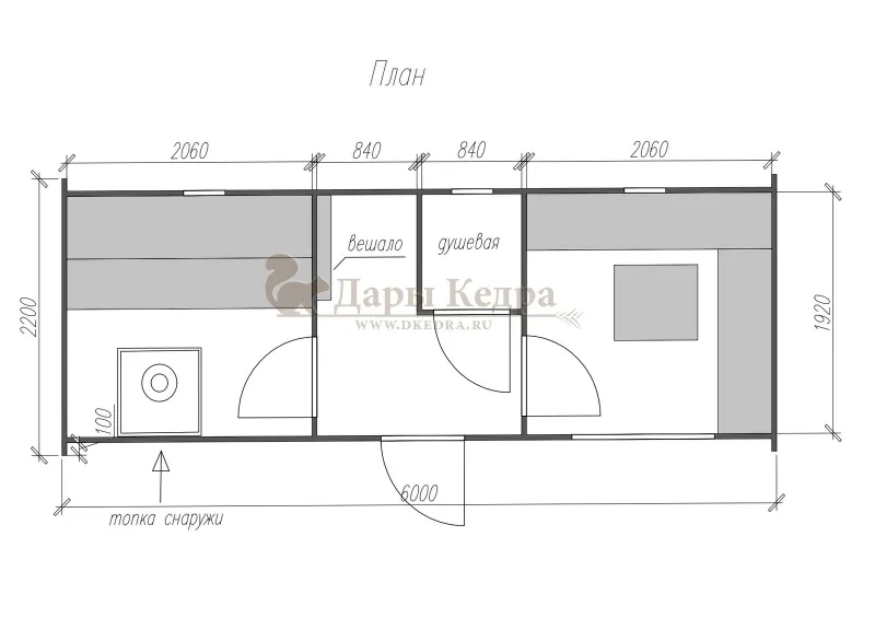 Баня-бочка «Гипоид» из кедра 6х2,2 метра