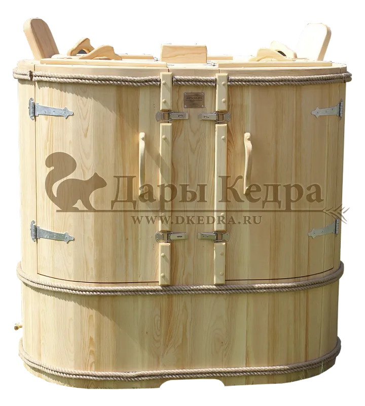 Кедровая бочка (фитобочка) двухместная «Люкс»